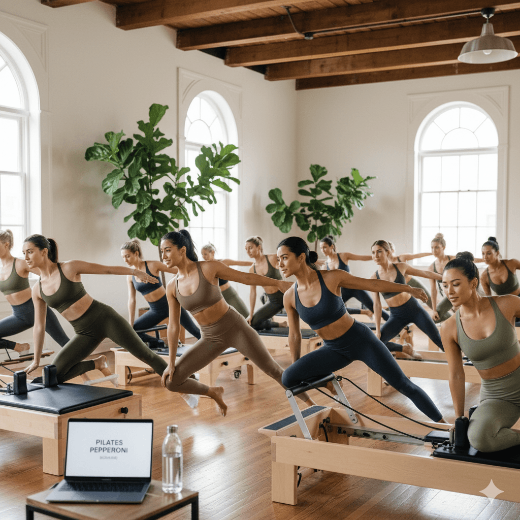 Pilates instructor helping client on reformer - personalized instruction and client relationships
